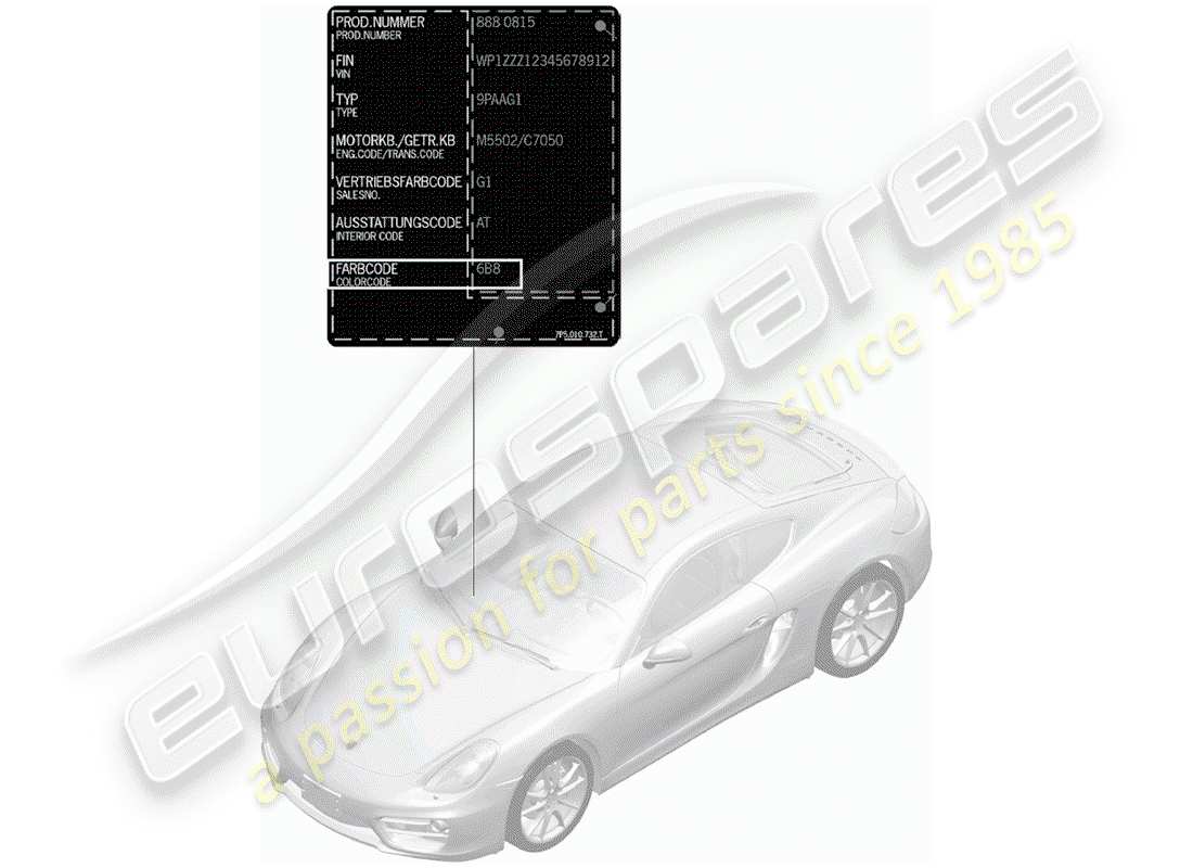 porsche 2016 (981 cayman) lackausbesserungsstift ersatzteildiagramm