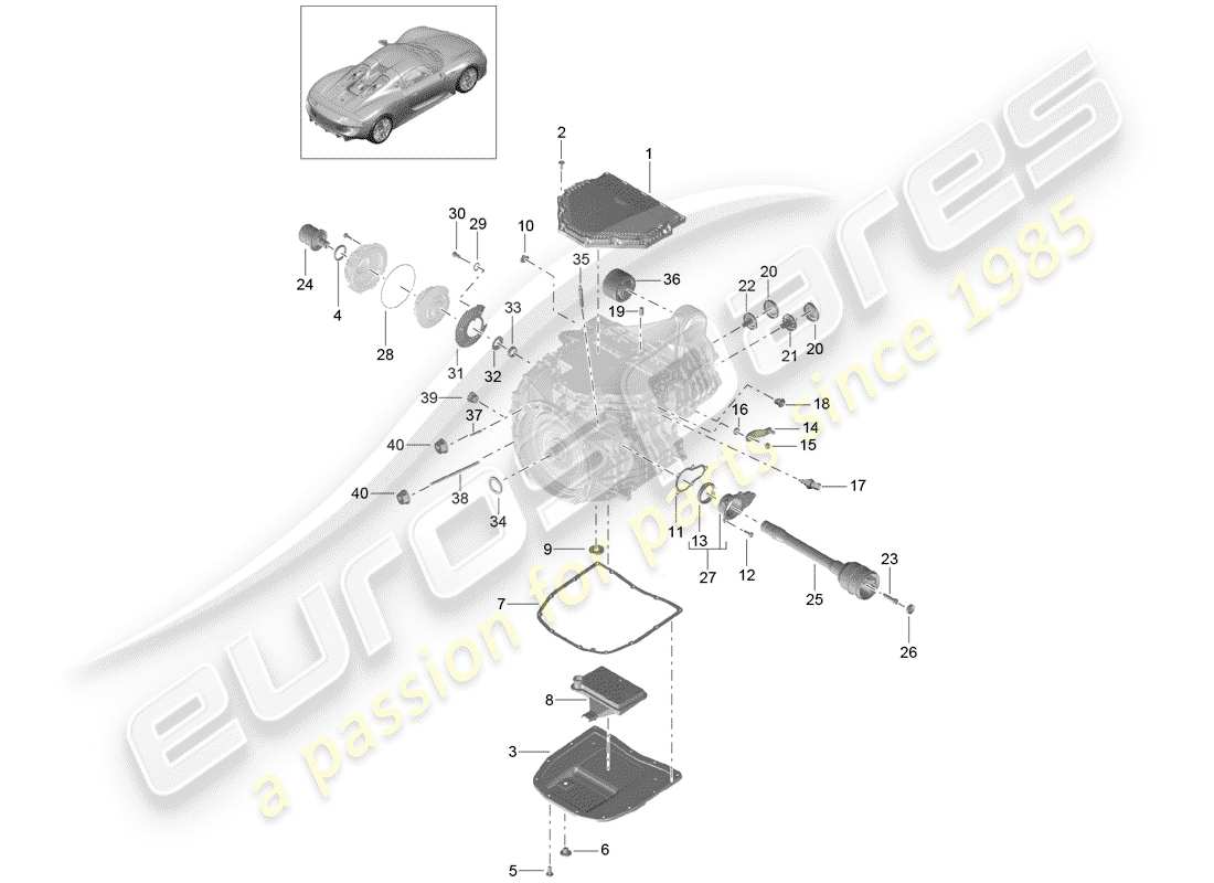 porsche 2015 (918 spyder) - pdk - teilediagramm