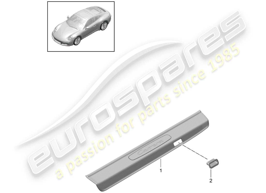 porsche 2017 (991-2) einstiegsblech - schwellerplatte ersatzteildiagramm