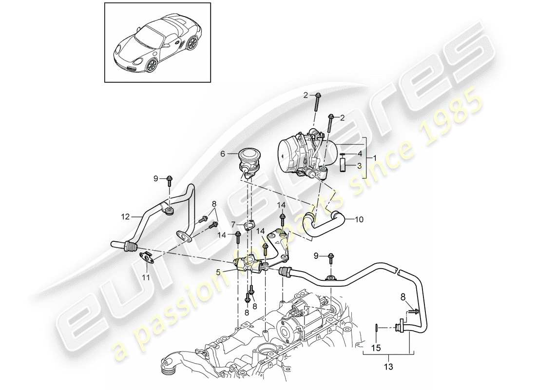 porsche 2011 (987 boxster) lufteinspritzung ersatzteildiagramm