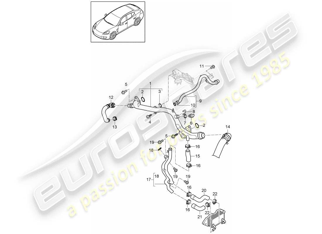 porsche 2016 (panamera 970) wasserkühlung teilediagramm