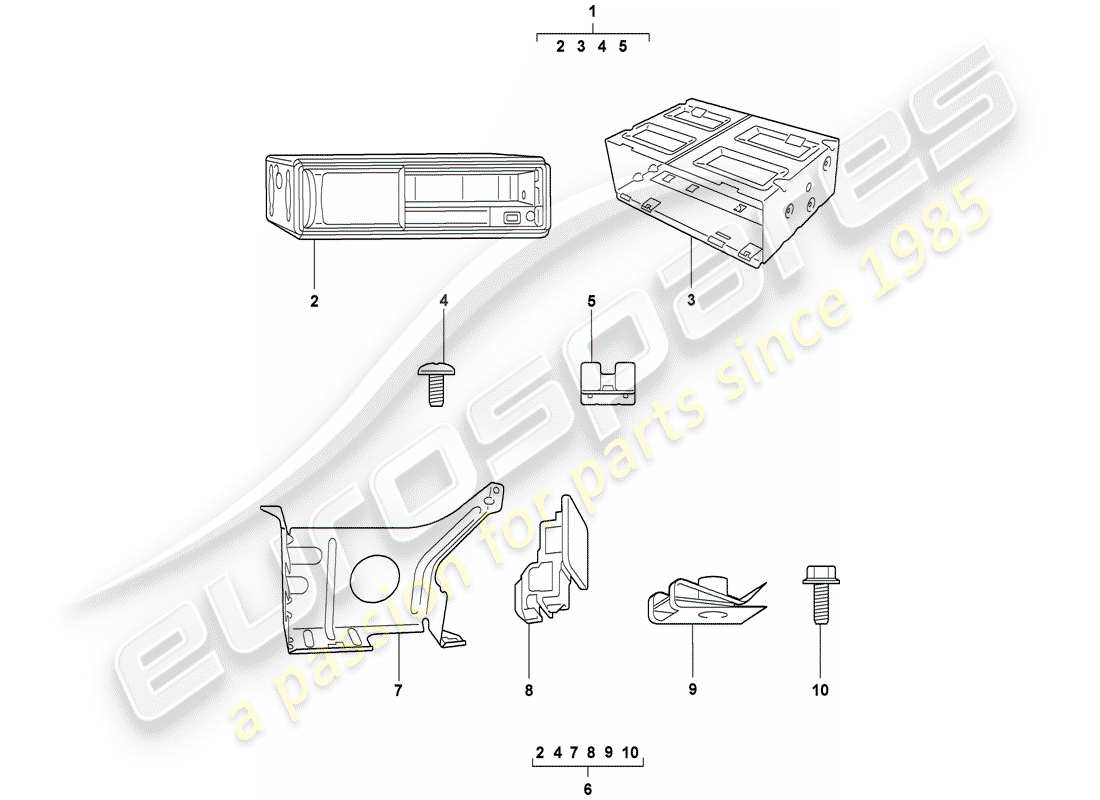 porsche 1996 (tequipment) cd-wechsler ersatzteildiagramm