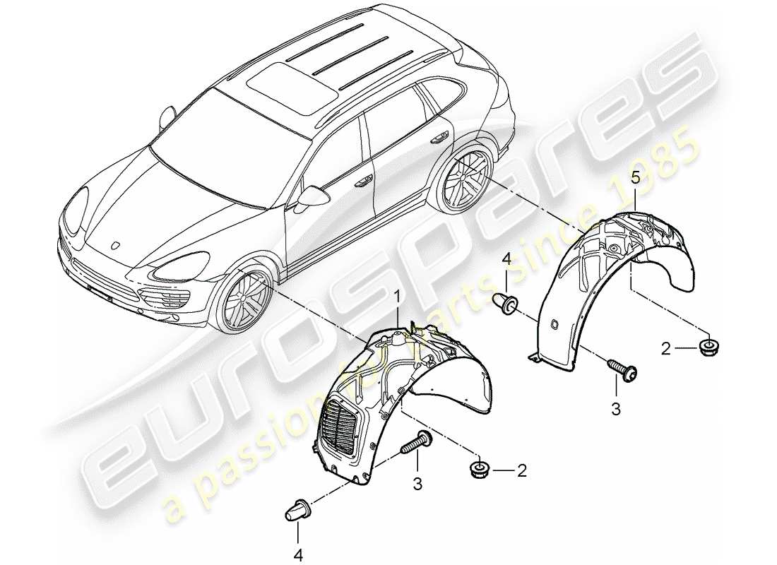 porsche 2011 (cayenne e2 92a) lining ersatzteildiagramm