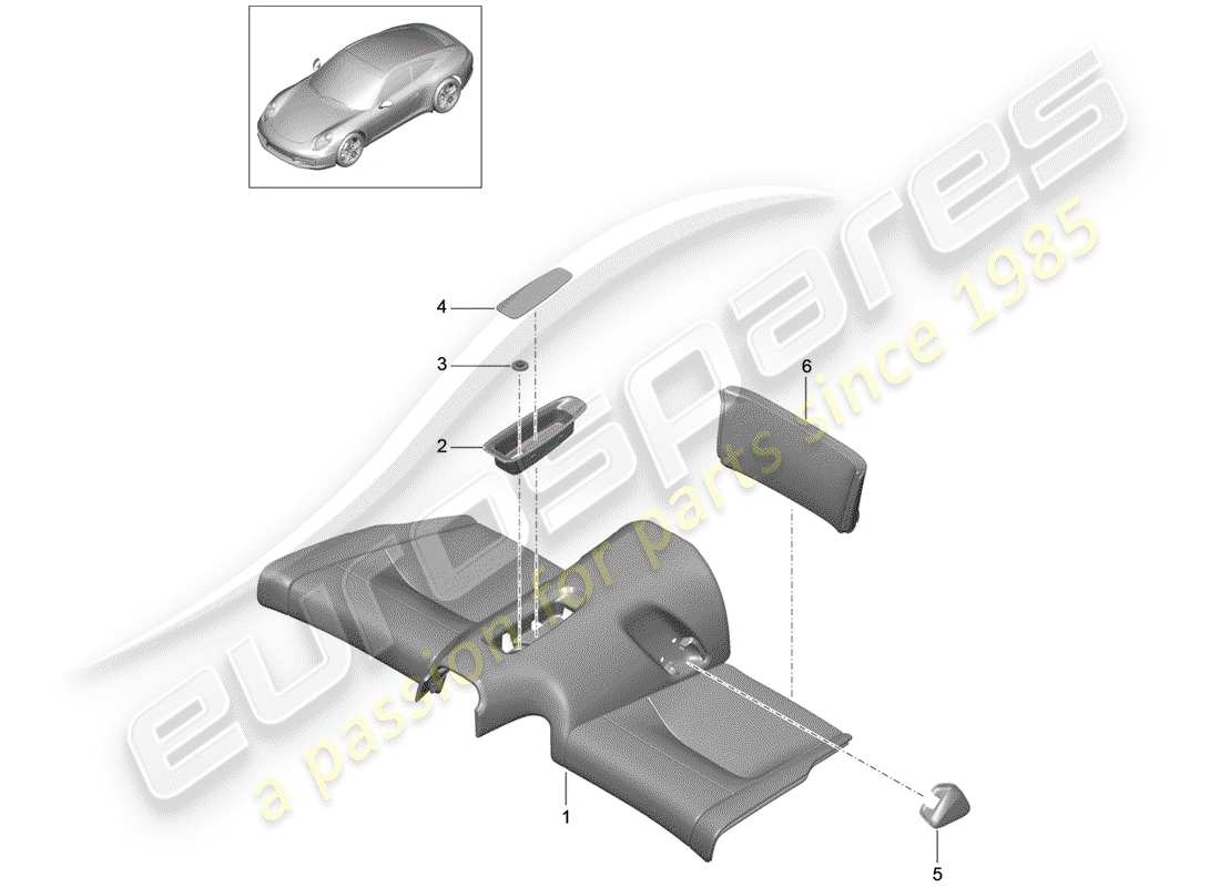 porsche 2014 (991-1) rücksitz teilediagramm