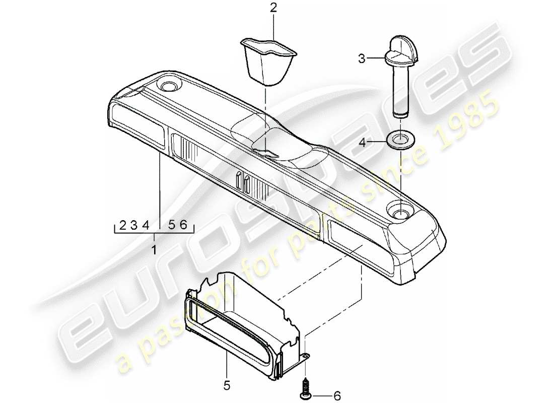 porsche 2005 (987 boxster) staukasten-ersatzteildiagramm