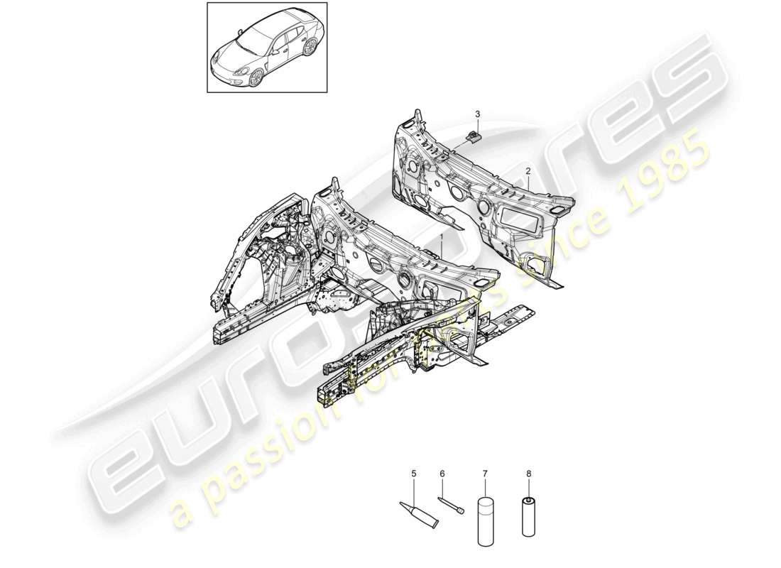 porsche 2010 (cayenne e1 9pa) frontend teilediagramm