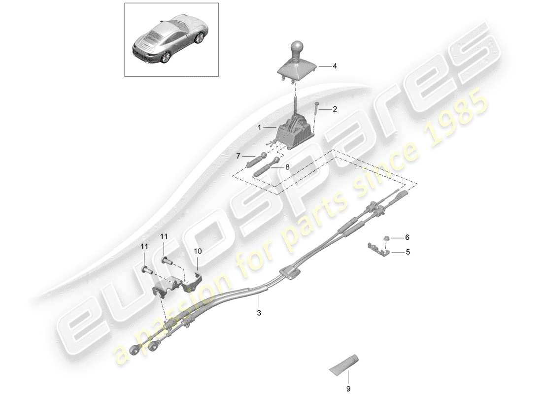 porsche 2012 (991-1) getriebesteuerung - teilediagramm