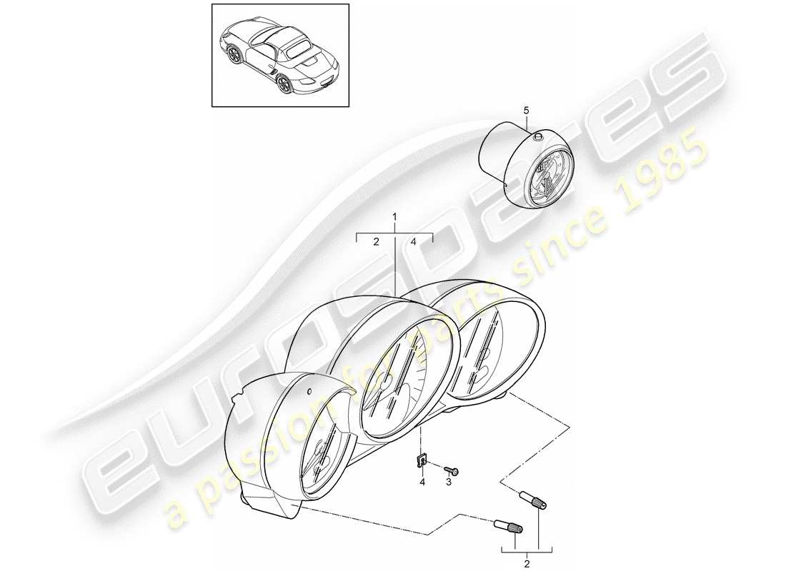 porsche 2011 (987 boxster) instrumente teilediagramm