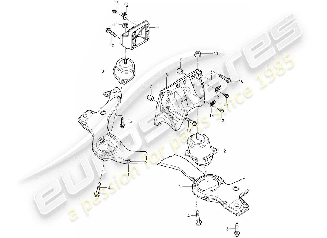porsche 2008 (cayenne e1 9pa) motorhebezug ersatzteildiagramm