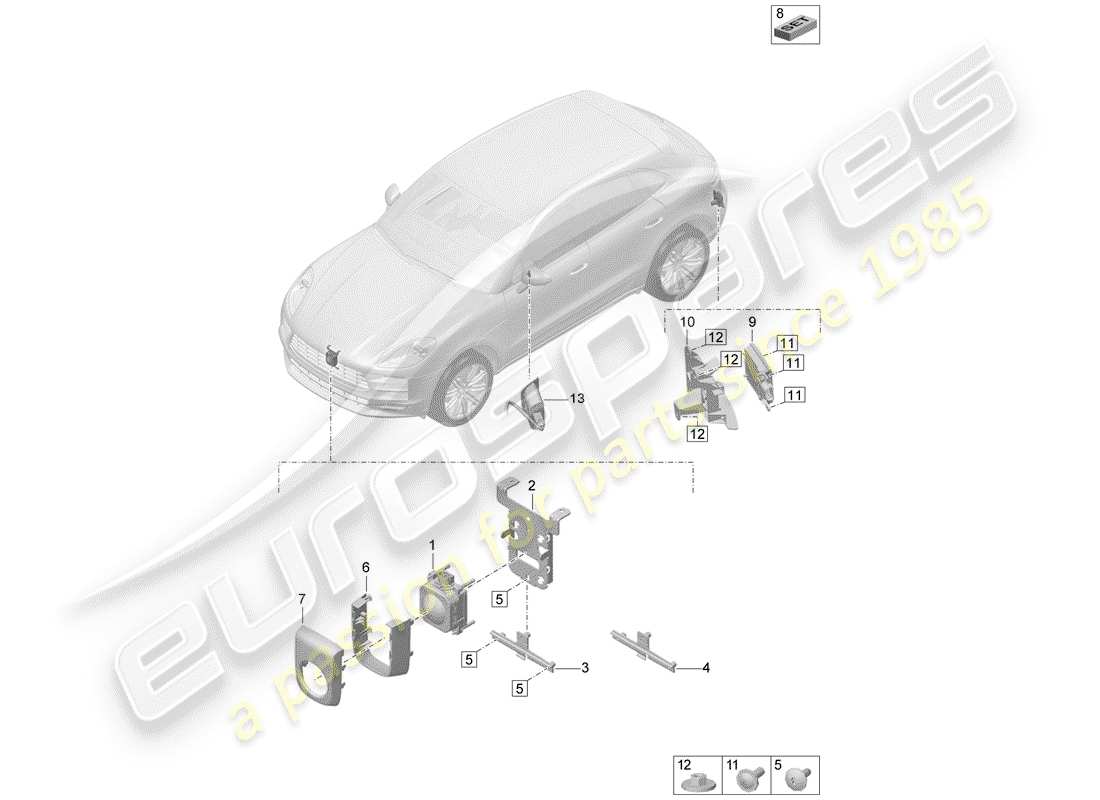 porsche 2019 (macan) fahrerassistenzsystem teilediagramm