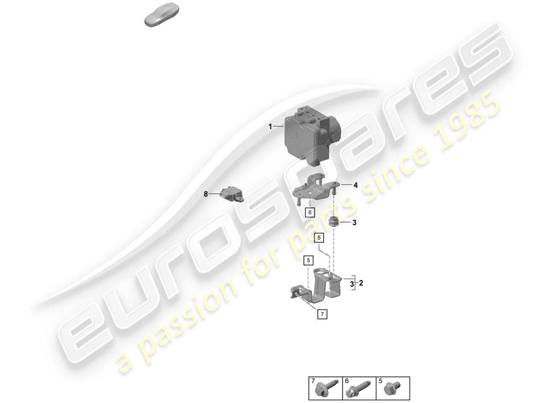 porsche 2020 (718 boxster spyder) hydraulikeinheit ersatzteildiagramm