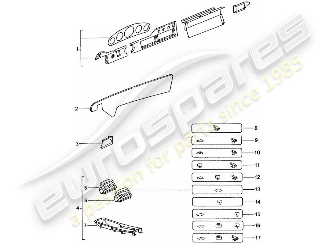 porsche tequipment catalogue (2001) fahrgastraum teilediagramm