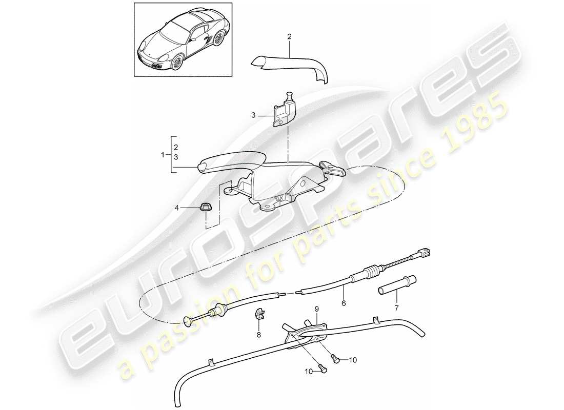 porsche 2010 (987 cayman) handbremse ersatzteildiagramm