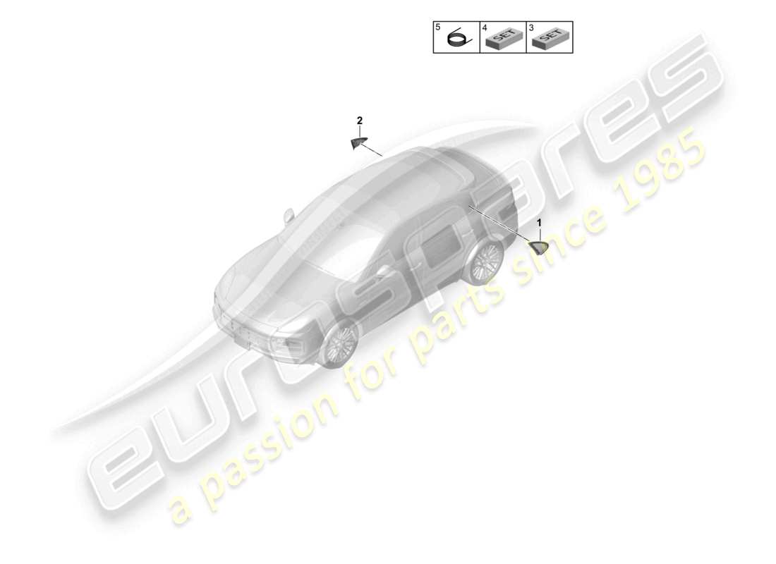 porsche 2020 (cayenne e3 9ya/9yb) seitenscheibe hinten coupé teilediagramm