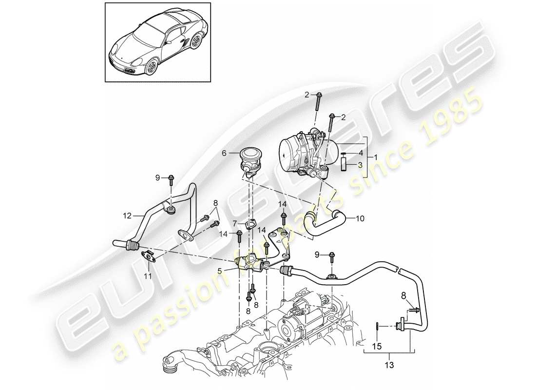 porsche 2009 (987 cayman) lufteinspritzung ersatzteildiagramm