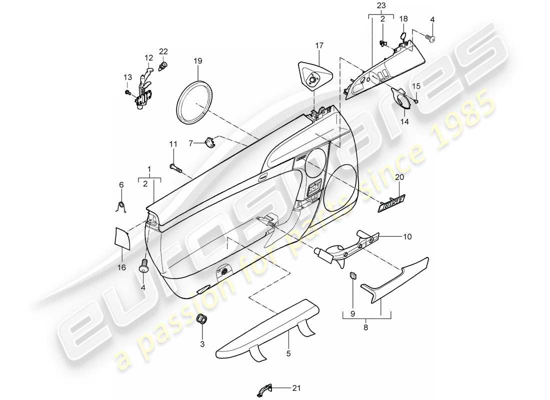 porsche 2007 (987 cayman) türplatte teilediagramm