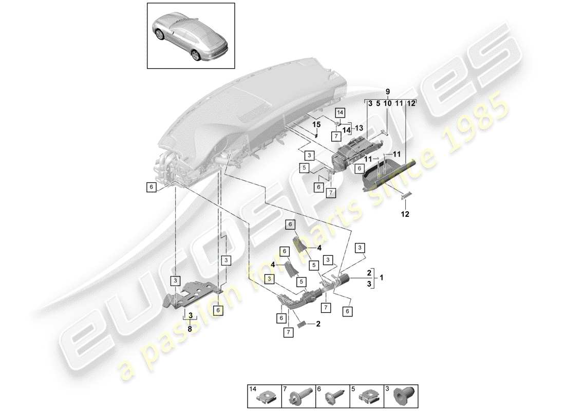porsche 2018 (panamera 971-1) zubehör teilediagramm