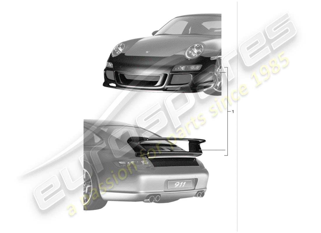 porsche 1995 (tequipment) aerokit-ersatzteildiagramm