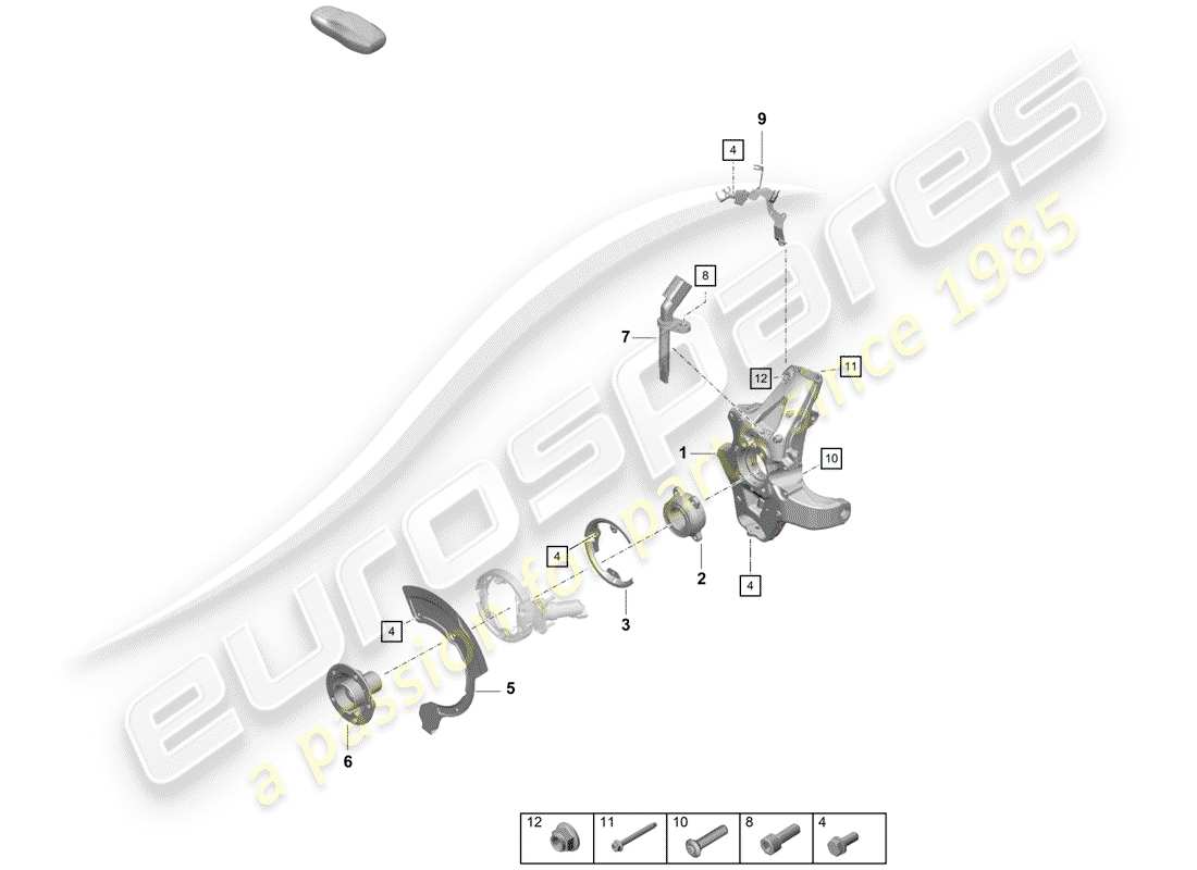 porsche 2019 (718 boxster spyder) radträger ersatzteildiagramm