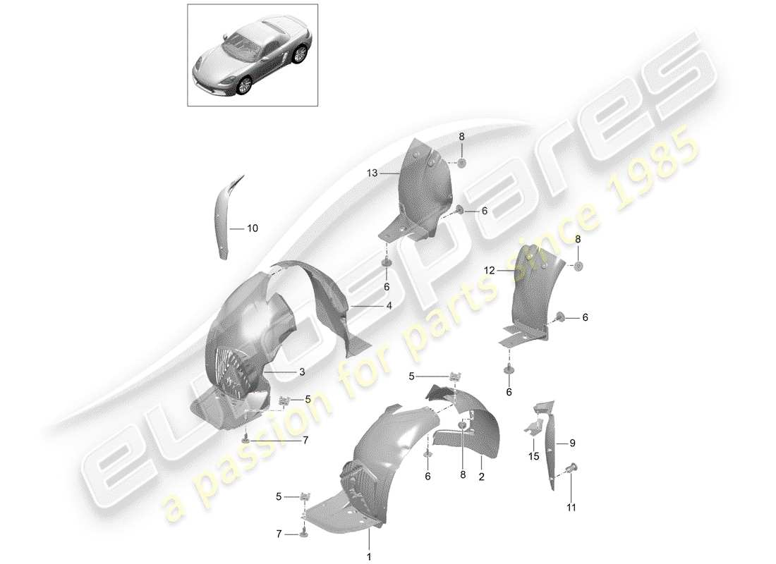 porsche 2020 (718 boxster) trims-teilediagramm