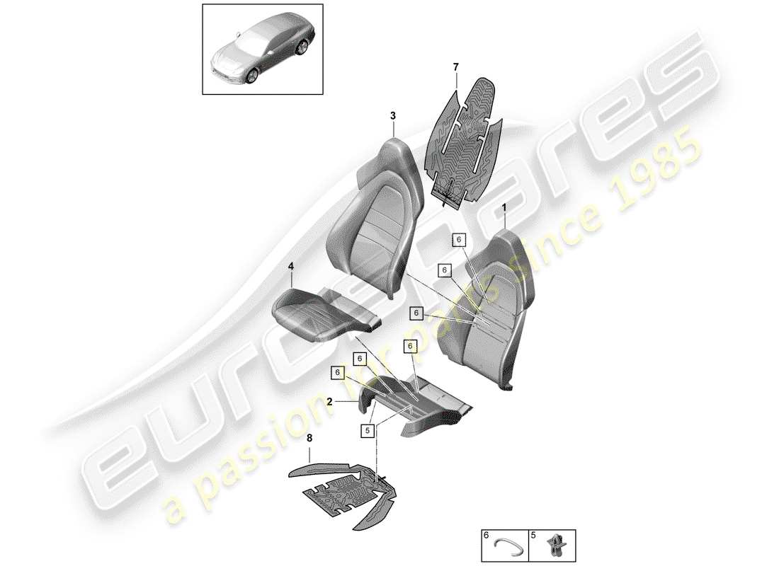 porsche 2018 (panamera 971-1) schaumteil teilediagramm