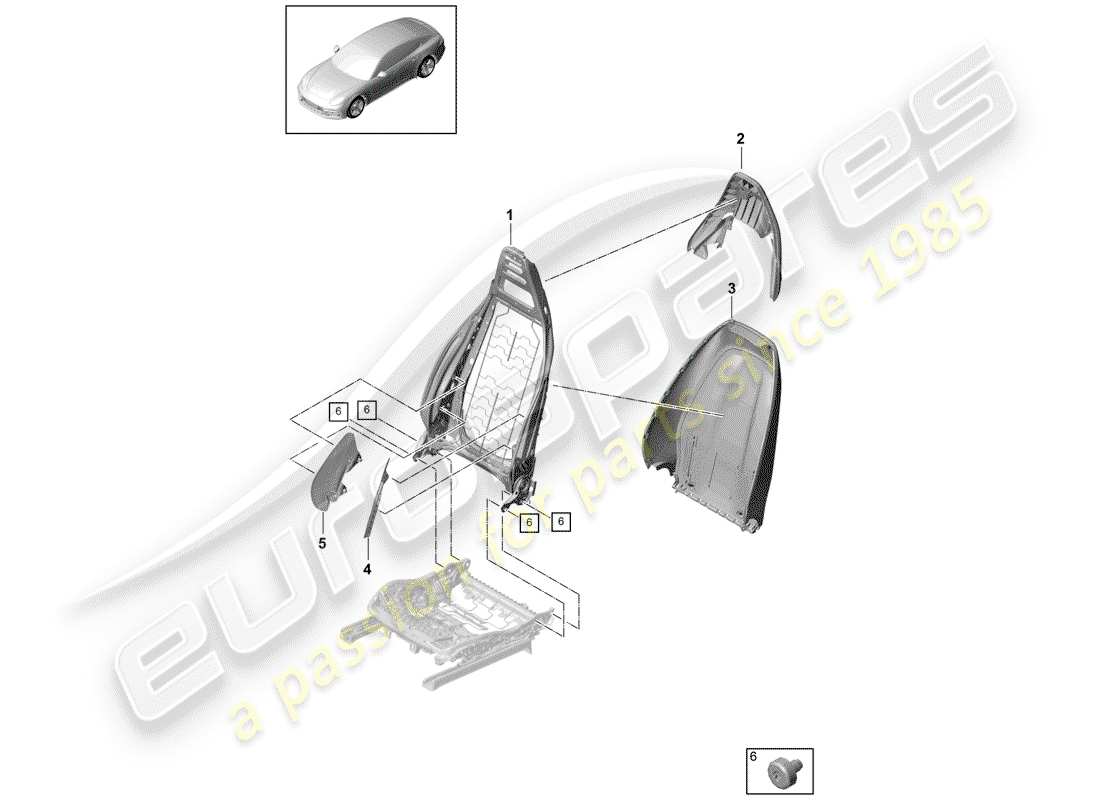 porsche 2017 (panamera 971-1) rückenlehne - ersatzteildiagramm