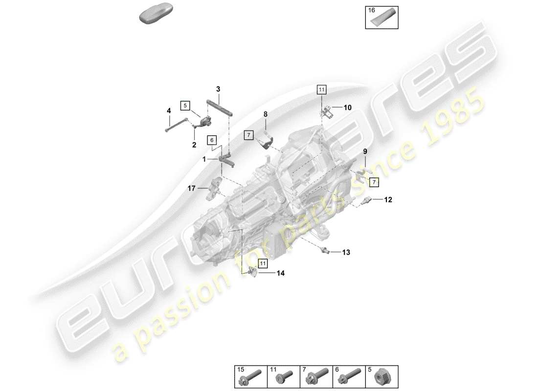 porsche 2020 (718 boxster spyder) schaltgetriebe ersatzteildiagramm