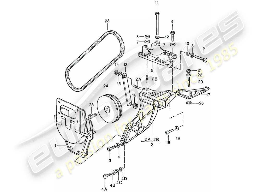 porsche 1989 (911) kompressor - montage - antriebsmechanismus teilediagramm