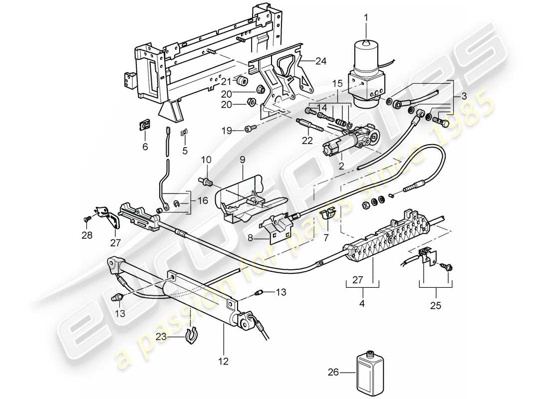 porsche 2005 (997-1) cabrioverdeck-ersatzteildiagramm