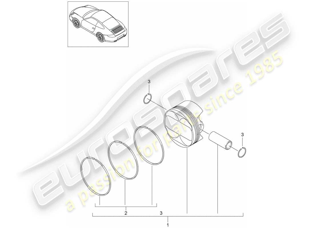 porsche 2012 (997-2) kolben-teilediagramm