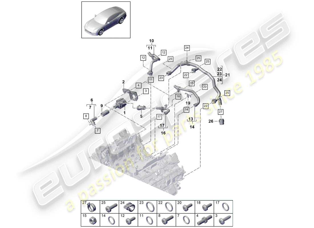 porsche 2017 (panamera 971-1) wasserkühlung teilediagramm
