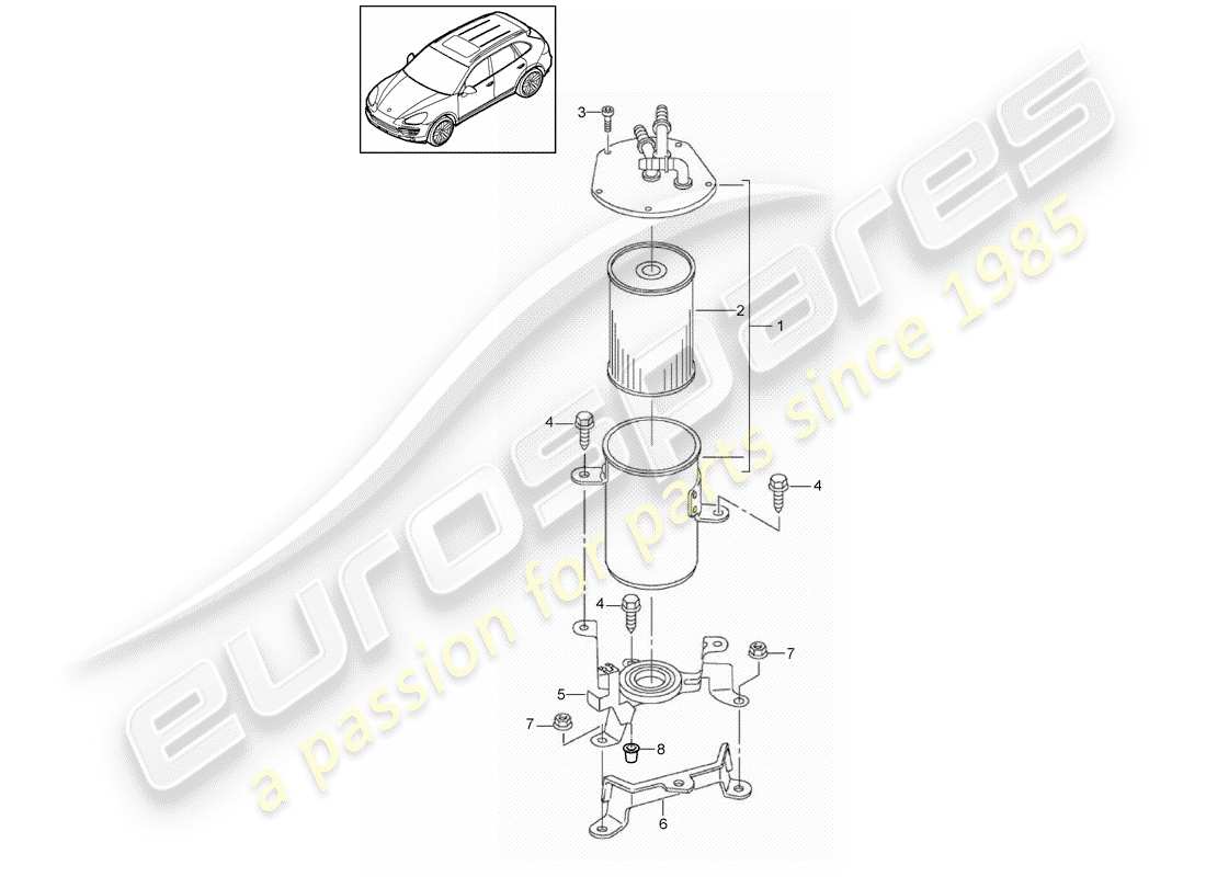 porsche 2011 (cayenne e2 92a) kraftstoffsystem teilediagramm