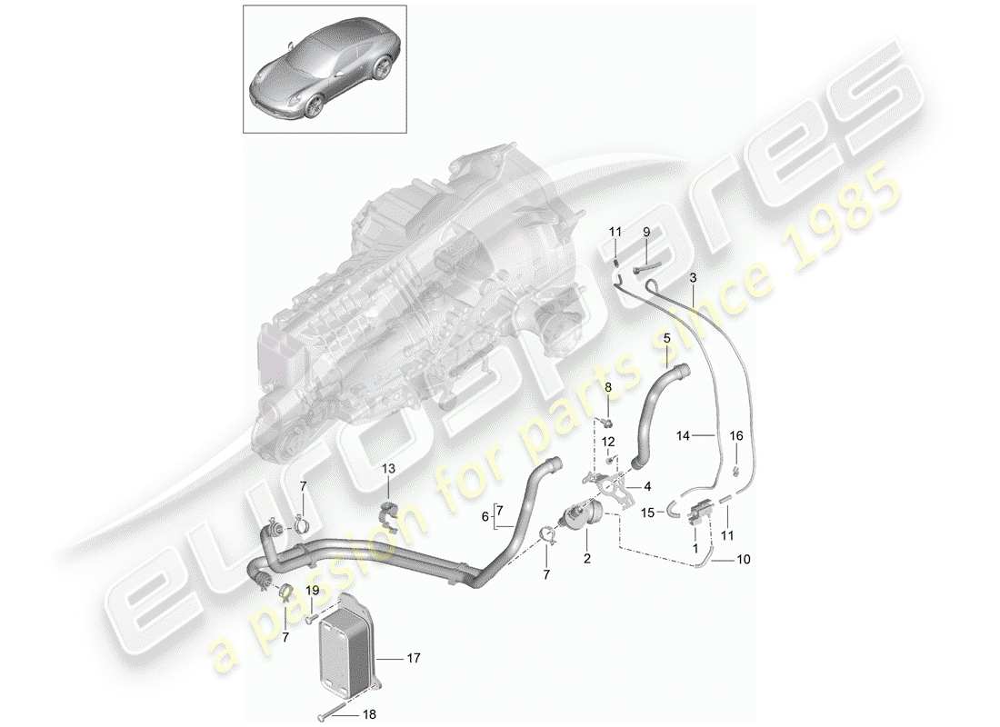 porsche 2013 (991-1) schaltgetriebe teilediagramm