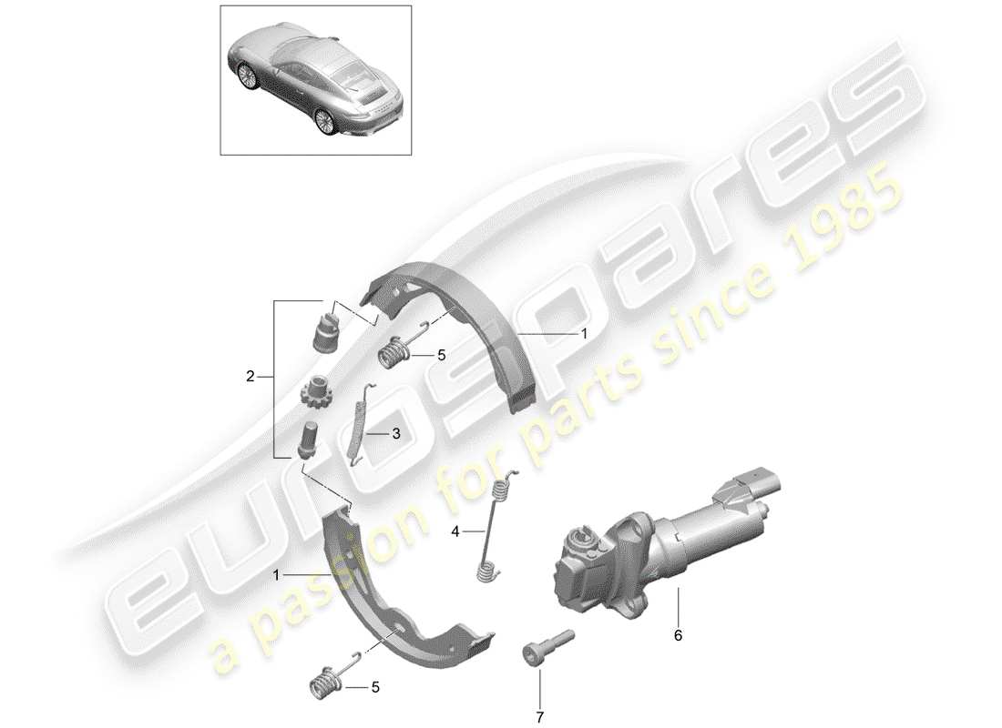 porsche 2019 (991-2) parkbremse ersatzteildiagramm