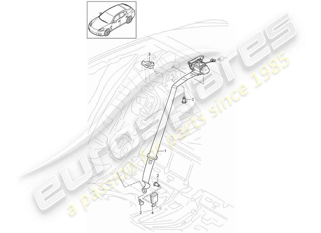 porsche 2014 (panamera 970) sicherheitsgurt - teilediagramm
