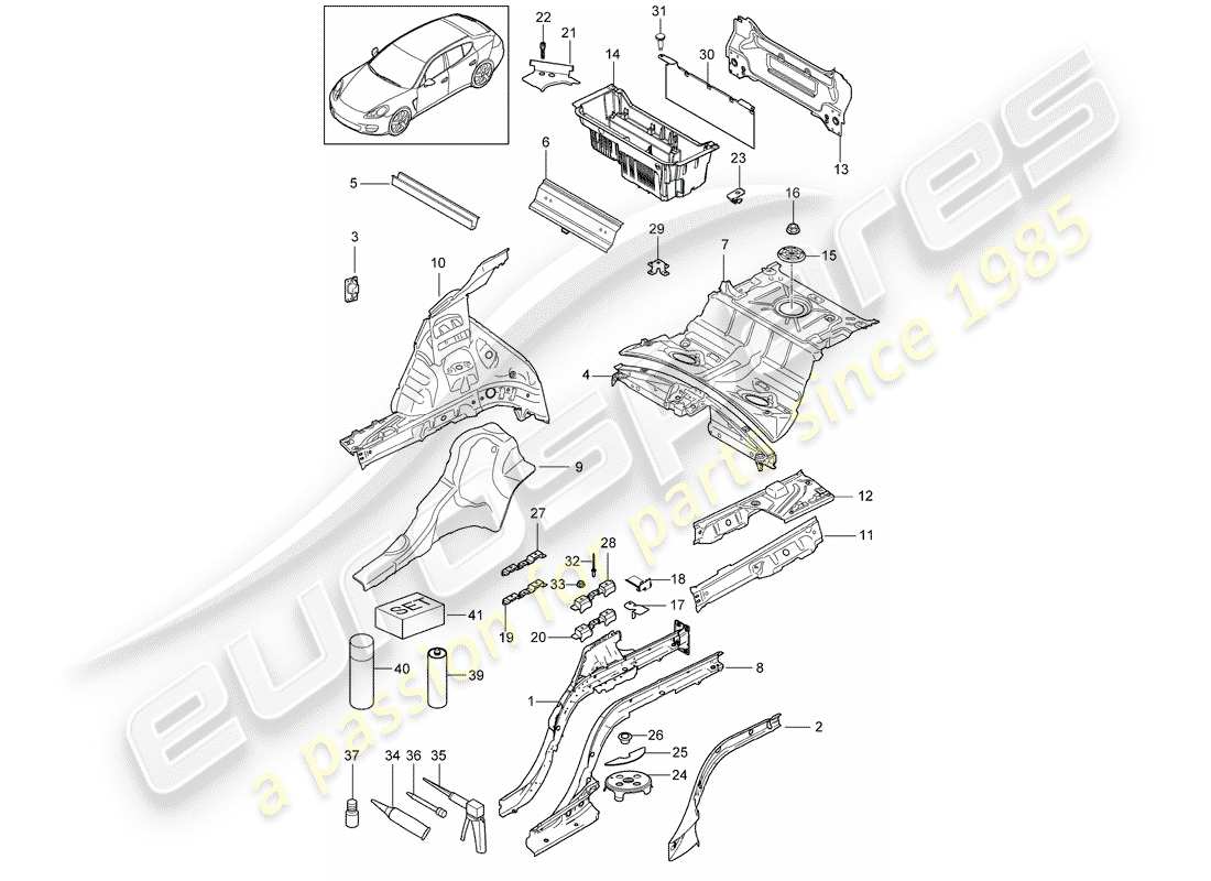 porsche 2013 (panamera 970) hinteres ende teilediagramm