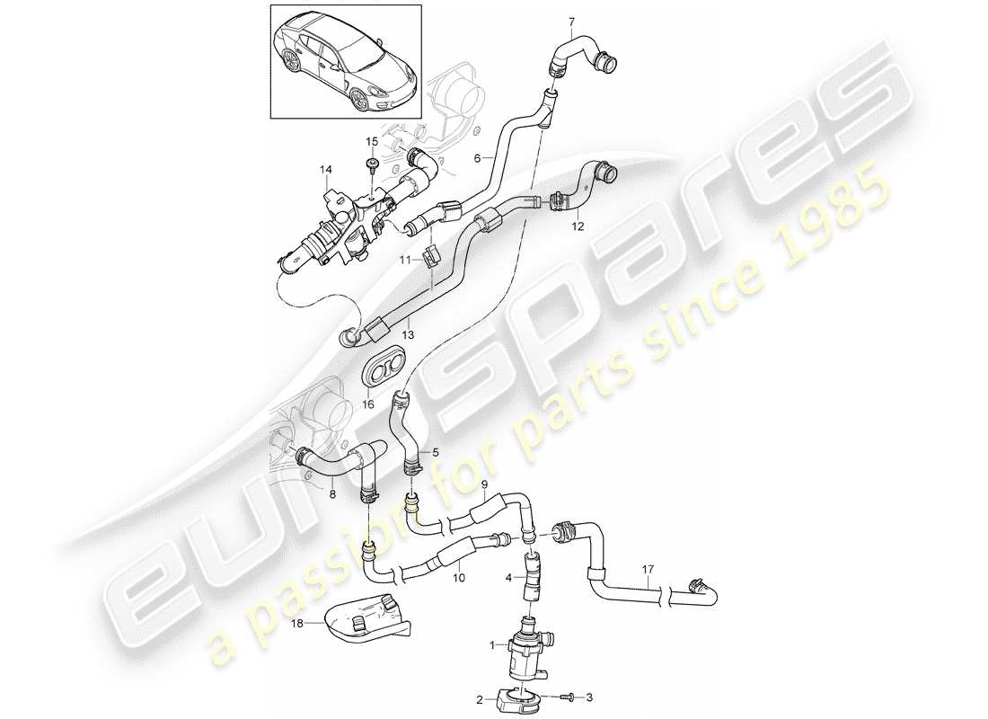 porsche 2013 (panamera 970) heissluftleitung ersatzteildiagramm