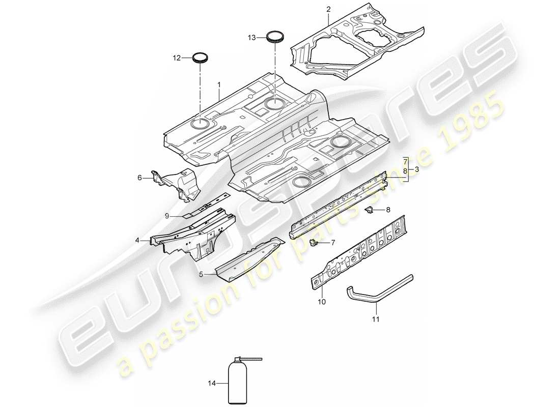 porsche 2010 (997-2) floor-teilediagramm