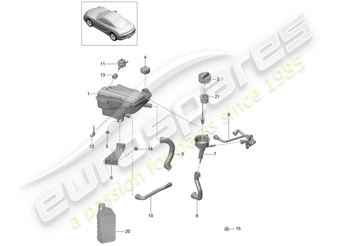 porsche 2016 (981 cayman) wasserkühlung 3 ersatzteildiagramm
