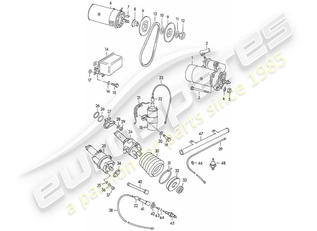 porsche 1956 (356/356a) elektrische ausrüstung - motor - m 90 501 >> 91 000 ersatzteildiagramm