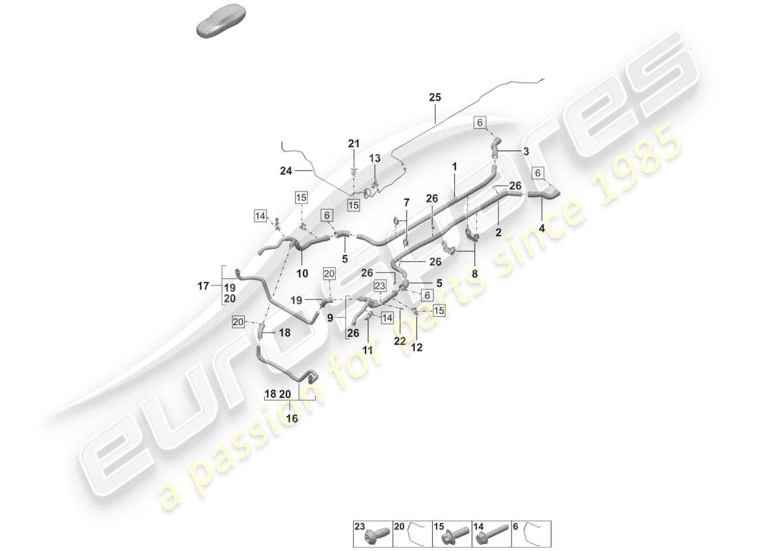 porsche 2020 (992-1) wasserkühlung teilediagramm