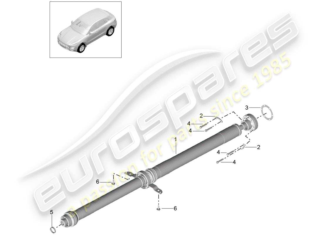 porsche 2014 (macan) kardanwelle teilediagramm