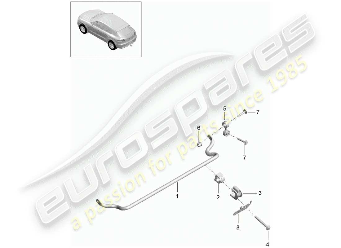 porsche 2014 (macan) stabilisator teilediagramm