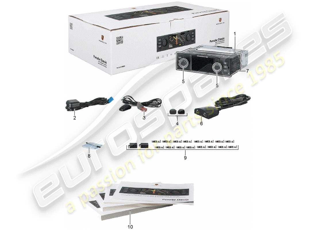 porsche 2001 (accessories) porsche classic - radiogerät - navigationssystem ersatzteildiagramm