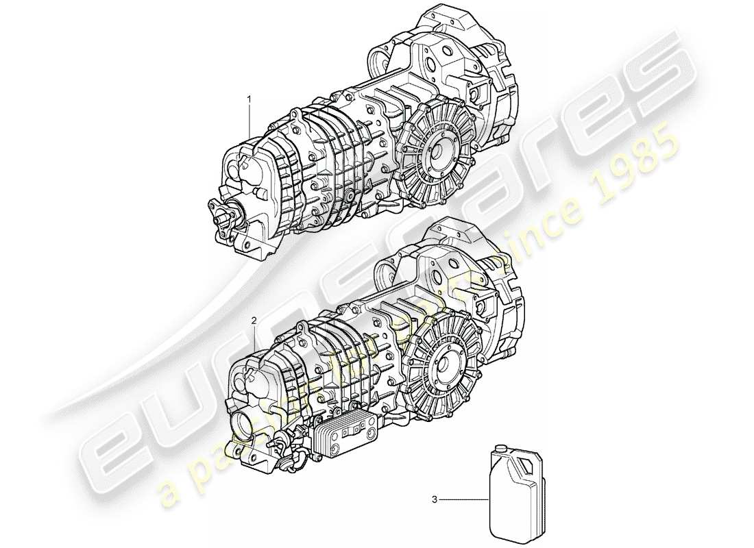 porsche 2002 (996 turbo / gt2) ersatzgetriebe - - bereit zum einbau ersatzteildiagramm