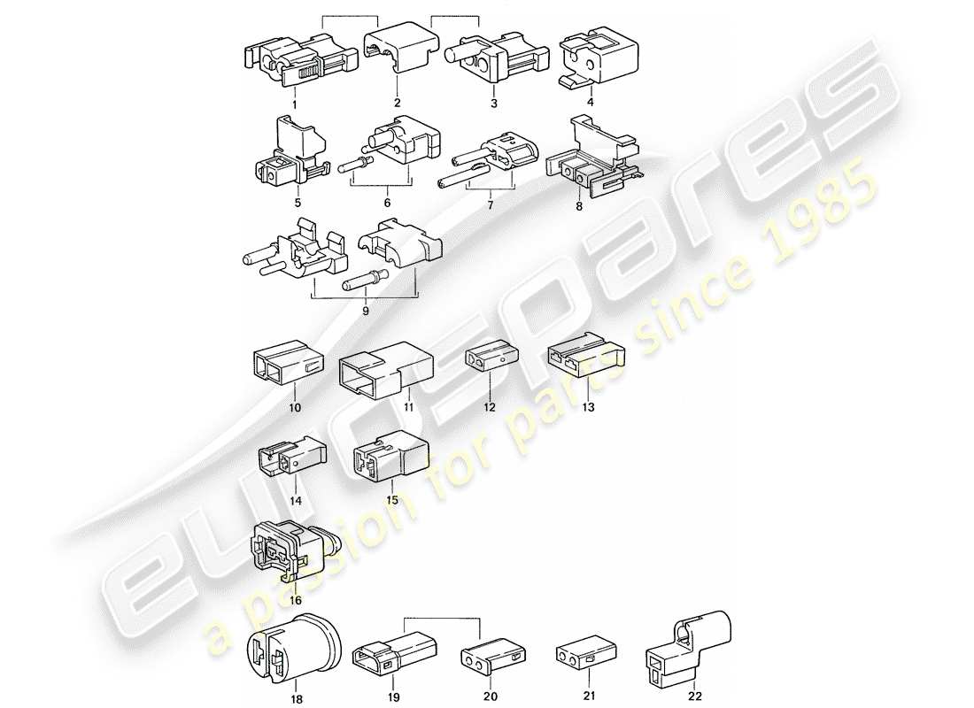porsche 1990 (944) steckverbindergehäuse ersatzteildiagramm