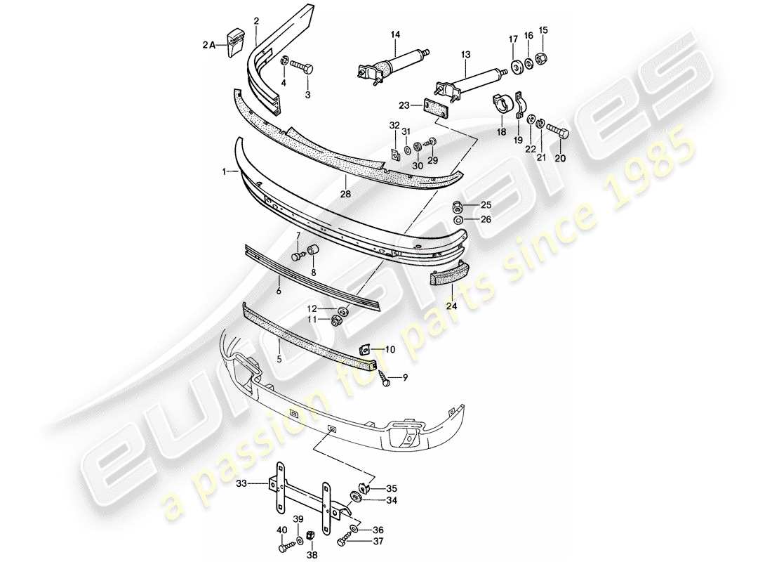 porsche 1987 (911) stoßstange ersatzteildiagramm