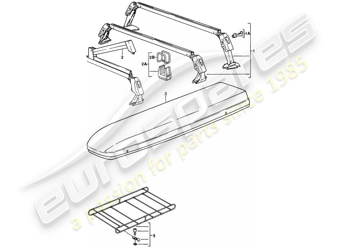 porsche 1987 (911) dachtransportsystem ersatzteildiagramm
