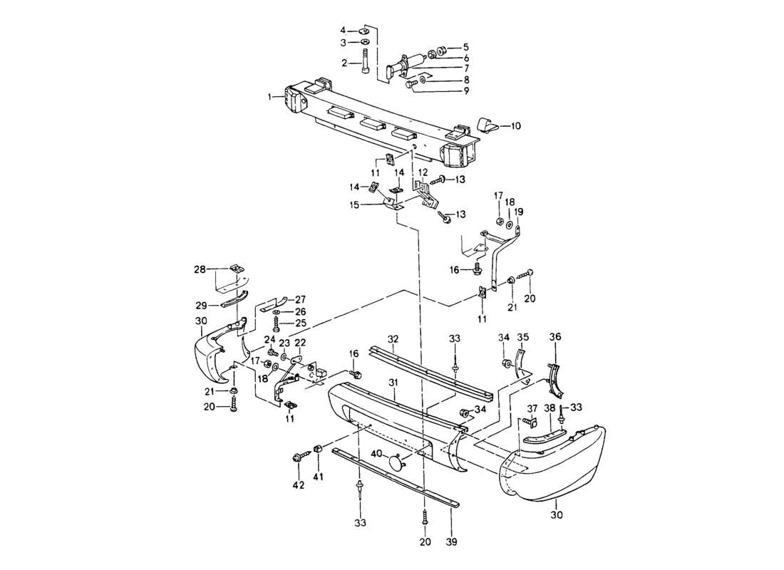 porsche 1994 (964) stoßstange ersatzteildiagramm