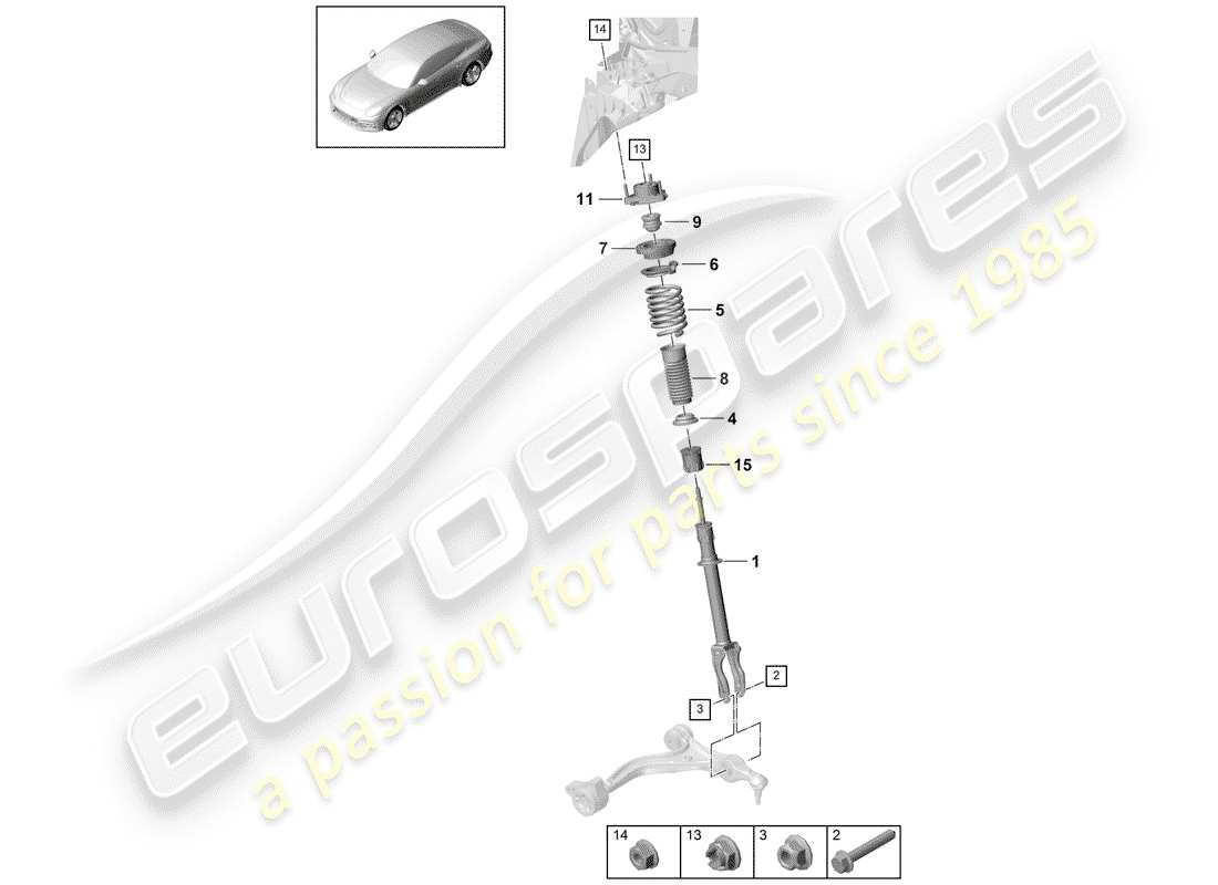 porsche 2020 (panamera 971-1) aufhängung teilediagramm